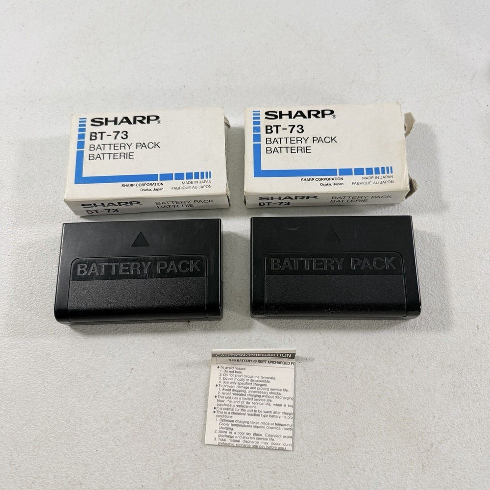 SHARP BT-73‎ 9.6V 1000mAh Camcorder Battery Pack Lot Of 2 UNTESTED